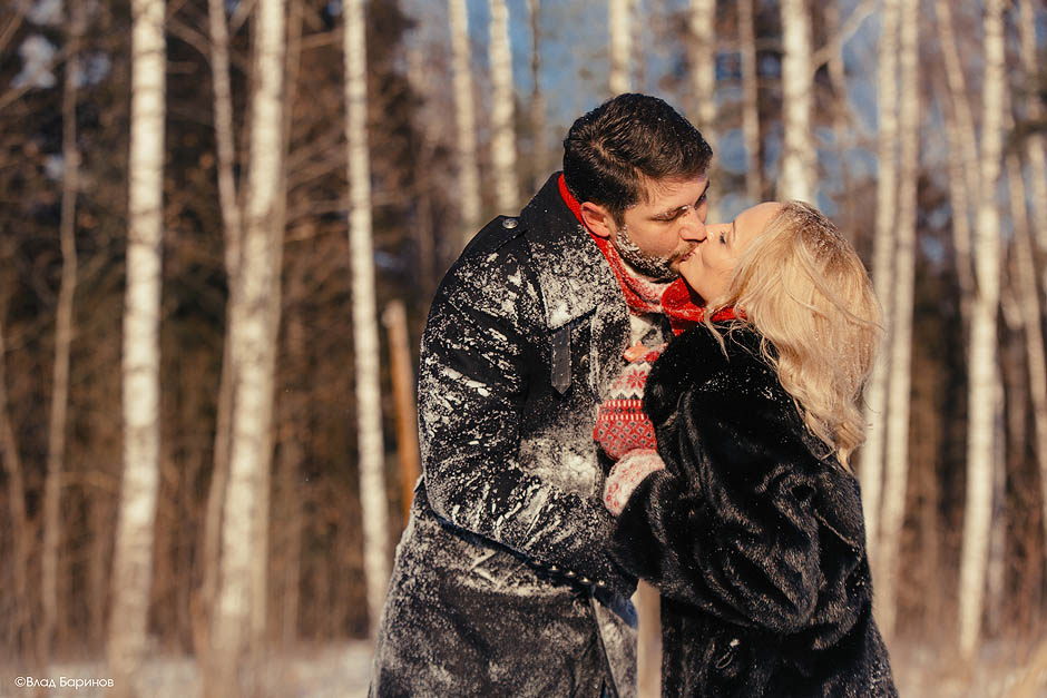 Романтическая история в зимнем лесу